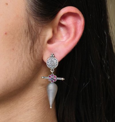 Traditional Oxidized Dangler Earrings