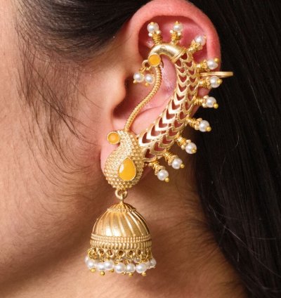 Beautiful Design Gold Plated Jhumki Earcuff