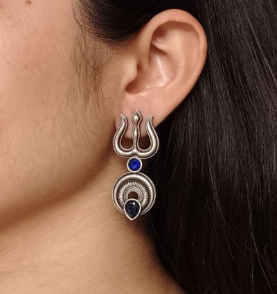 Handcrafted Trishul Stud Earrings