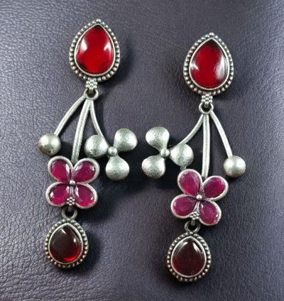 Beautiful Oxidized Flower Earring